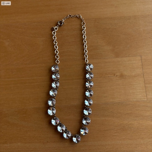 J Crew Round Crystal Statement Necklace: Glam Evening Jewelry - Picture 1 of 5